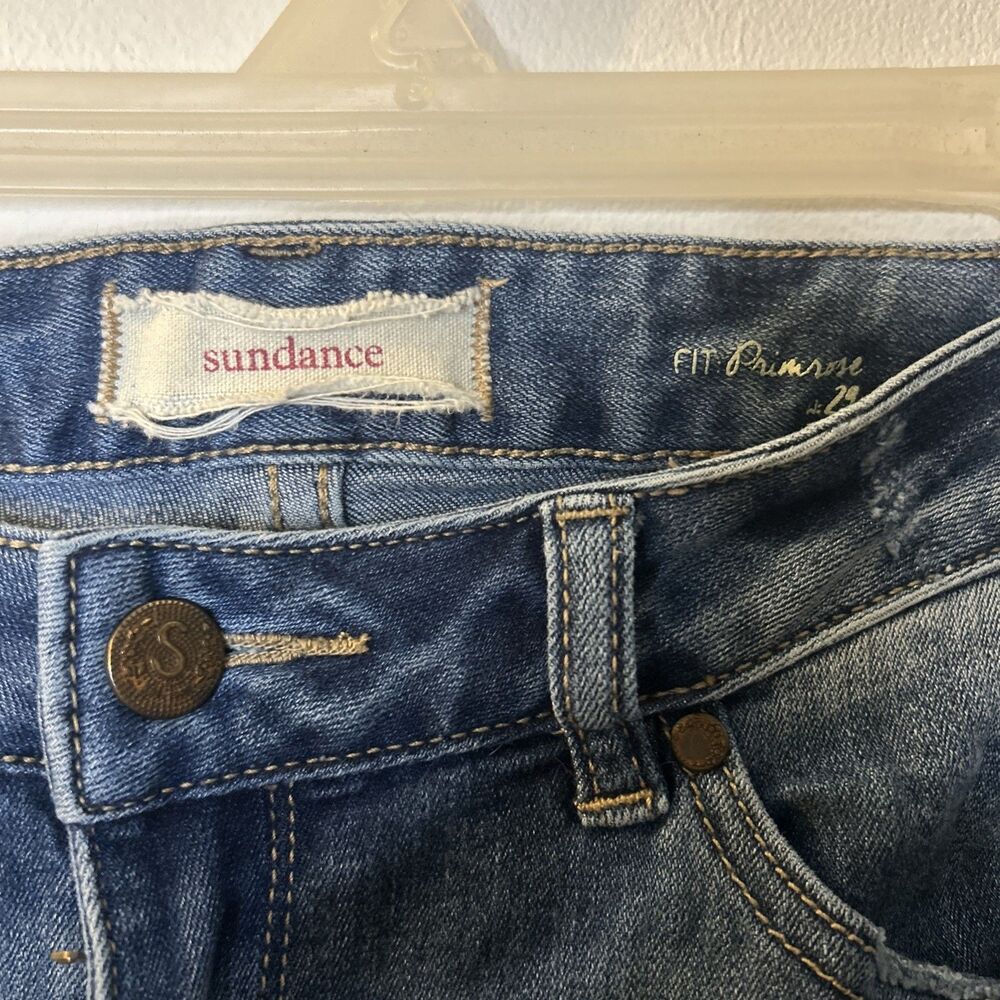 Sundance Womens Jeans Primrose Mid Rise Crop Boho Distressed Blue 29 Flawed - Picture 2 of 16